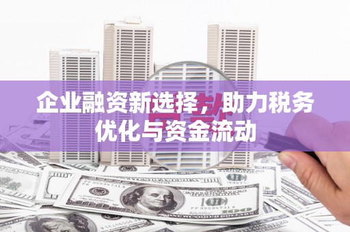改则企业融资新选择，助力税务优化与资金流动
