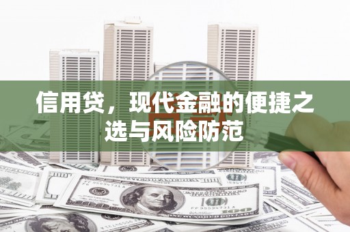 改则信用贷，现代金融的便捷之选与风险防范