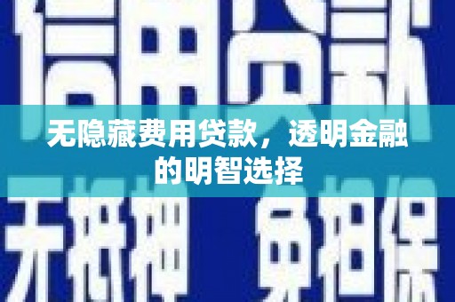 改则无隐藏费用贷款，透明金融的明智选择