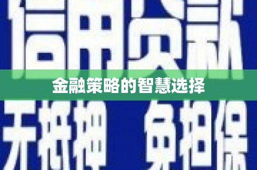 改则金融策略的智慧选择